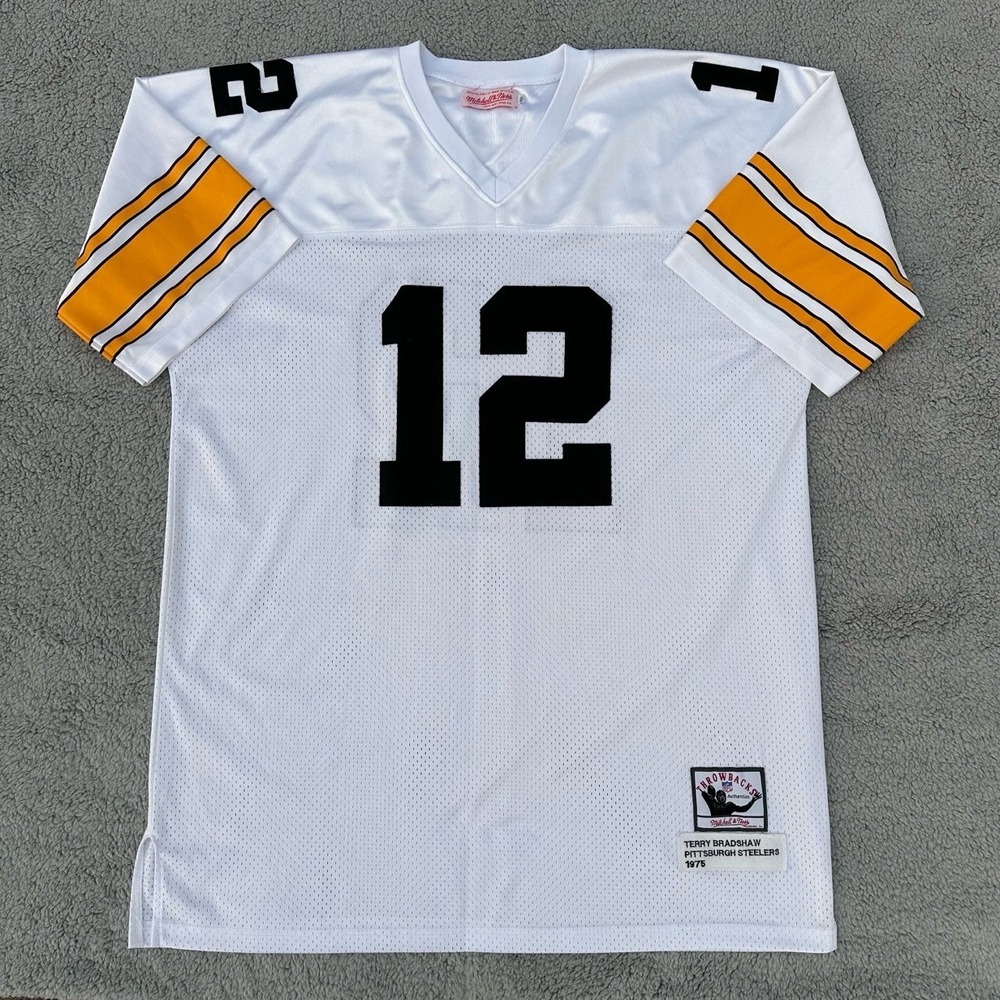 Mitchell & Ness Throwbacks Size 60 Terry Bradshaw #12 Steelers Football Jersey